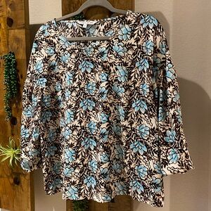 Elizabeth and James Floral Ballon Sleeves Blouse